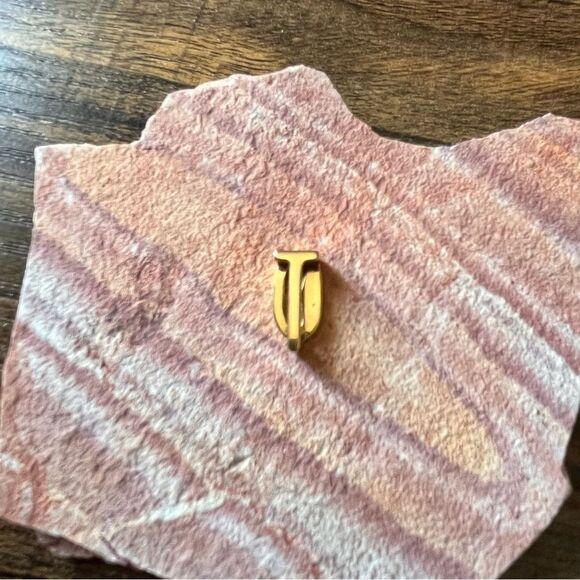 KEEP Collective Stella & Dot Gold-Tone Slide Initial T Charm - Picture 1 of 3
